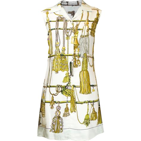 hermes silk print dress